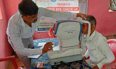 Free eye check-up organized by Hopemirror Foundation in Dhansar village, Native place of Founder Ramzan Shaikh