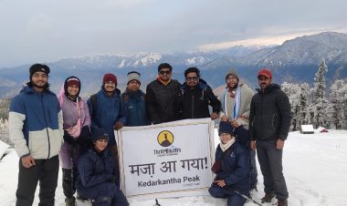 6 Youths of Thrill Blazers Travel Company visited Kedarkantha at Govind Wildlife Sanctuary