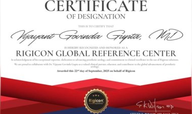 PIONEERING EXCELLENCE: Dr. Vijayant Govinda Gupta Becomes India’s First Ever Designated Rigicon® Global Reference Center
