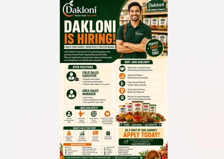 Dakloni Is Hiring: Sales Roles Open Across a Growing Spice and Grocery Brand